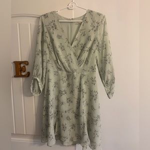 Club Monaco floral light blue V-neck dress